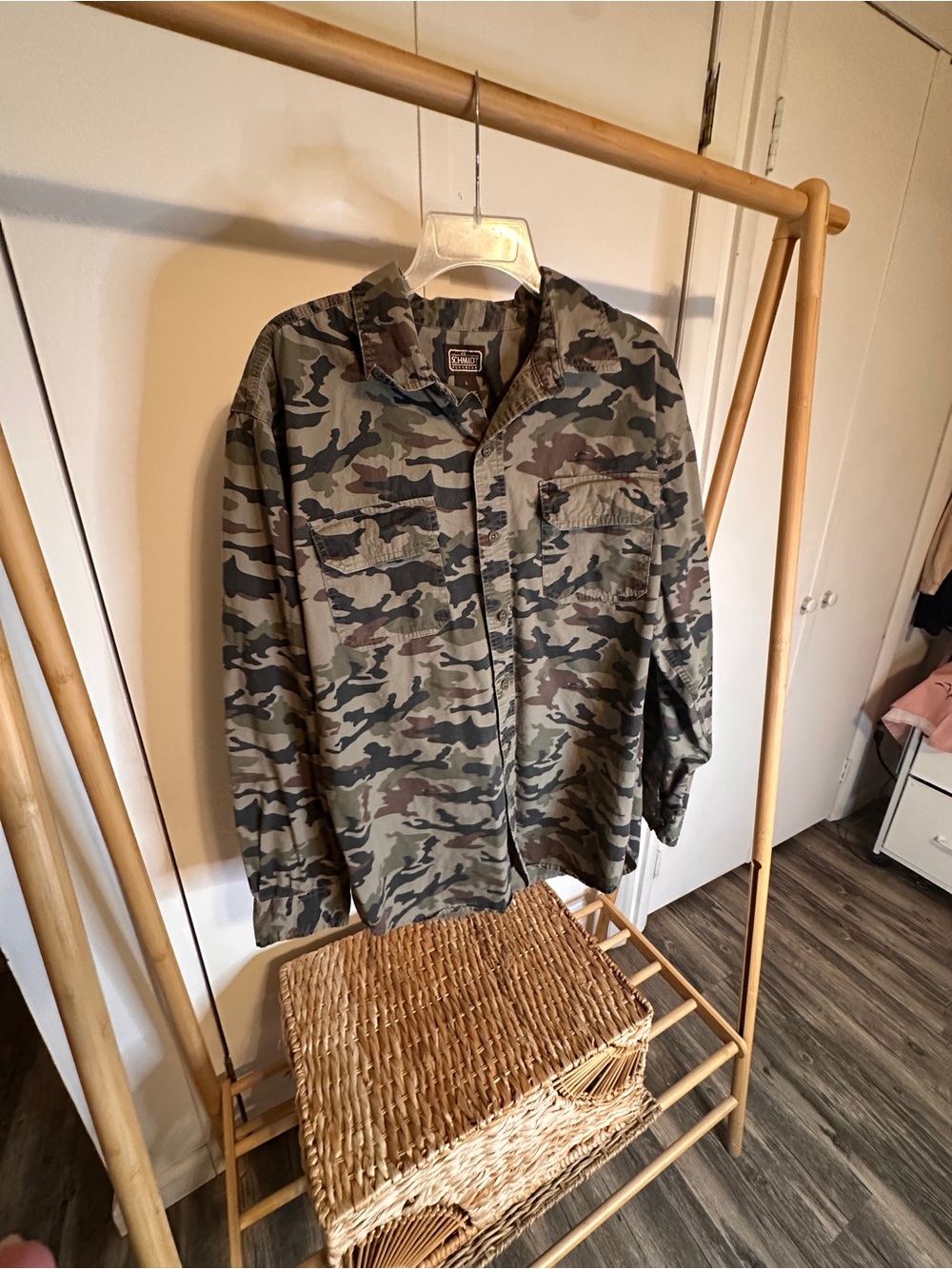 Schmidt Casual Button-Down Camo Shirt Jacket‎ - Olive Camo